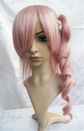 LanTing Cosplay Wig FF13 Final Fantasy XIII Pink Curl Long Wigs SERAH FARRON Cosplay Party Fashion Anime Human Costume Full wigs Synthetic Haar Heat Resistant Fiber
