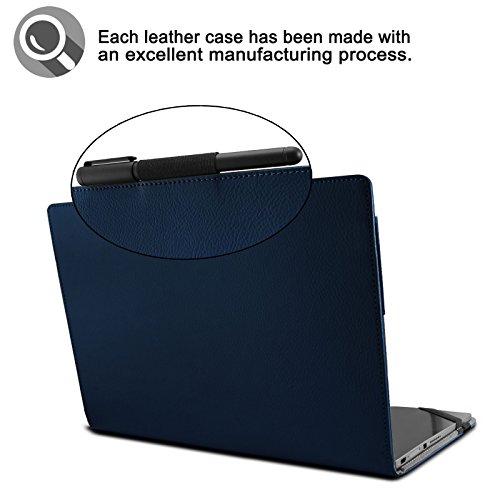 Lenovo Yoga Book Hülle Case, Infiland Slim Fit Folio PU-lederne dünne Kunstleder Schutzhülle Cover Tasche für Lenovo Yoga Book 25,65cm (10,1 Zoll Full HD) 2-in-1 Tablet PC(mit Auto Schlaf / Wach Funktion, Tablet und Tastatur sind nicht entgehaltet)(Dunkleblau) - 6