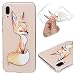 Produktbild Edauto Huawei P20 Lite Hülle Case Handyhülle Durchsichtige Stoßfest Schutzhülle Tasche Handytasche Handyschale TPU Silikon Rückhülle Schale Anti-Shock Backcover Etui Brown schlafender Fuchs