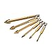 Produktbild Royalr 6pcs 05.04/6/8/10 / 12mm Titan Beschichtete Glasbohrer Set mit 1/4" Sechskantschaft für Keramik-Fliese Marmorspiegelglas