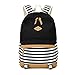 Produktbild Schulrucksack Canvas Rucksack Baumwollstoff Streifen Schultasche Daypacks für Universität Outdoor Freizeit für Mädchen/Frau
