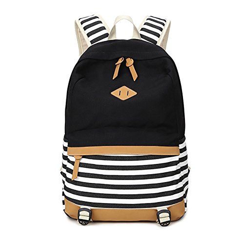 Preisvergleich Produktbild Schulrucksack Canvas Rucksack Baumwollstoff Streifen Schultasche Daypacks für Universität Outdoor Freizeit für Mädchen / Frau