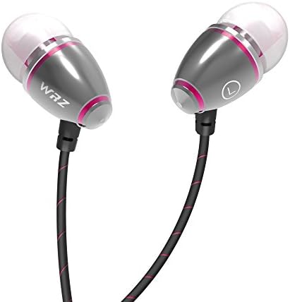 FanQube Super Heavy Bass Metal Earphones, with Microphone Noise Isolating Earbuds, for iPhone Samsung BLU Moto Mac iPad Smartphones (Rose Red)