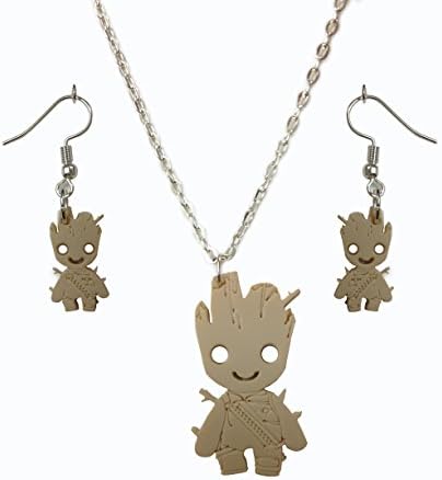 Guardians of the Galaxy Baby Groot Earing And Necklace Set