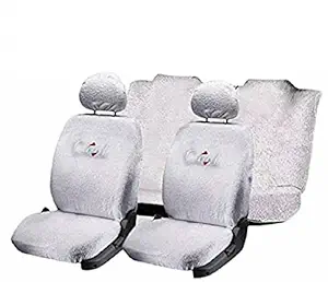 REXBURG Sweat Control (White) Towel Seat Cover for Captain Mahindra Xylo Type 1-7 Seater