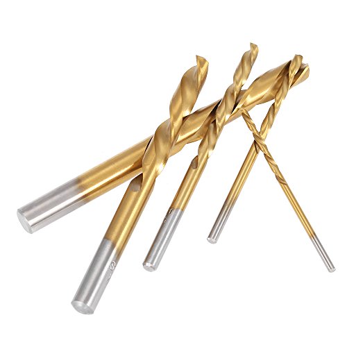 KKmoon 10.tlg Cobalt Linke Hand Bohrer/ Gebrochene Bolt Beschädigte Schraube Extractor Set, Verschiedene Größen mit Metallgehäuse - 8