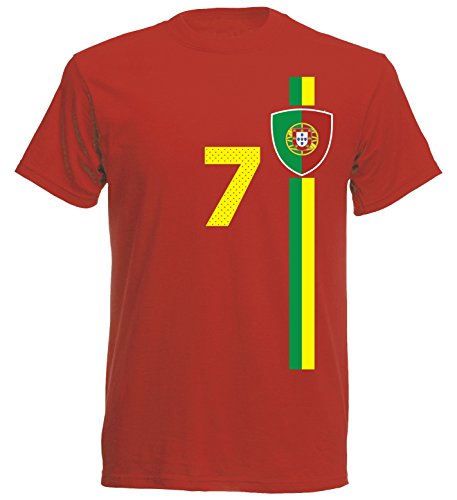 Portugal Kinder T-Shirt Trikot Nummer 7 St-1 EM 2016 – rot Polska Kids (164)