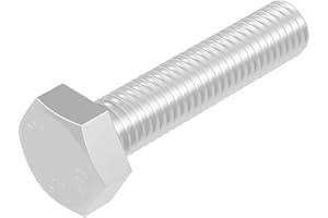 Tornillo de cabeza hexagonal SECCARO M8 x 35 mm, acero inoxidable V2A VA A2, DIN 933 / ISO 4017, cabeza hexagonal, 20 piezas