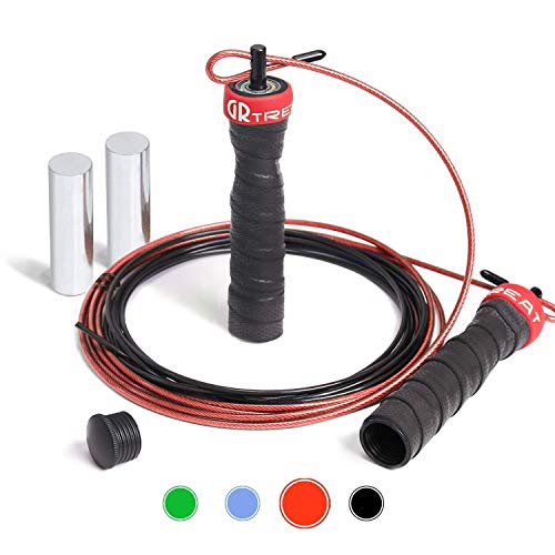 GUARD & REVIVAL TREAT Cuerda de Salto ponderada Cuerda de Salto de Velocidad Ajustable con manija Antideslizante, Ideal para la Parte Inferior Doble, Equipo de MMA y Boxeo