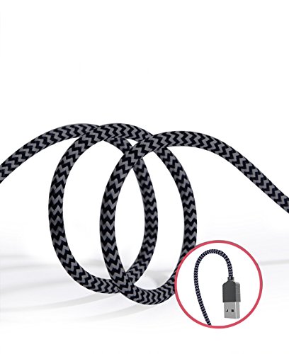 Zeuste Nylon Kabel 1.5m iPhone Ladekabel Verbindungskabel Lightning haltbar Datenkabel für Apple iPhone 6 Plus/6 /5/5S/6s iPad 4 iPad Mini/Air Arbeitet mit neuesten iOS-Update (GRAU) - 5