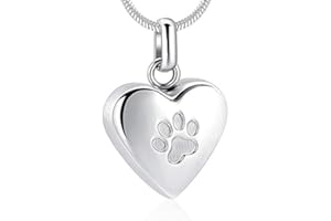 Jevina Gioielli per cremazione per ceneri ciondolo a forma di urna a forma di per animali domestici e ceneri di gatto, Metallo