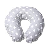 HOBEA Nackenhörnchen & Reise-Nackenkissen/Nackenhörnchen Bezug abnehmbar/Reisekissen Nackenstützkissen waschbar, Design:Sterne grau/weiß HOBEA Nackenhörnchen & Reise-Nackenkissen/Nackenhörnchen Bezug abnehmbar/Reisekissen Nackenstützkissen waschbar, Design:Sterne grau/weiß