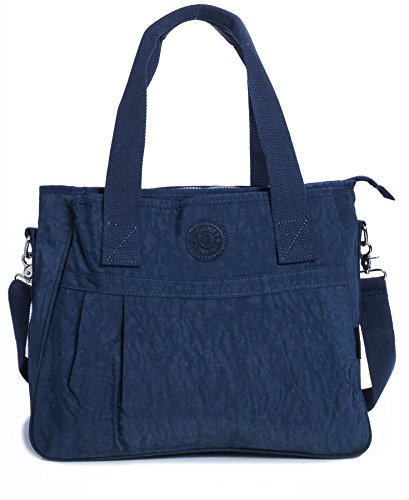 BHBS Bolso Grande para Dama tipo Tote, en Tela y con 3 Compartimentos (Navy)