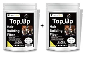 Levins King Hair Building Fiber, Concealer Refill Use for Caboki, Toppik (Black 25+25 g) Pack of 2
