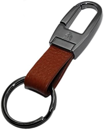 Carabiners, Liangery Leather Keychains with Metal Key Ring Holder Climbing Hook(Tarnish)