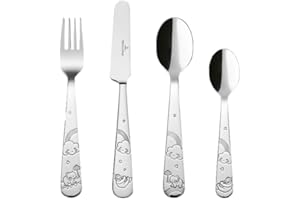 ‎VILLEROY & BOCH Villeroy & Boch - Boho kids "Walk like an elephant" Sztućce dla dzieci, 4 elementy. Zestaw sztućców dla dzieci (Widelec, Nóż, Łyżka stołowa, Łyżeczka do herbaty), Ze stali nierdzewnej, Można myć w zmywarce