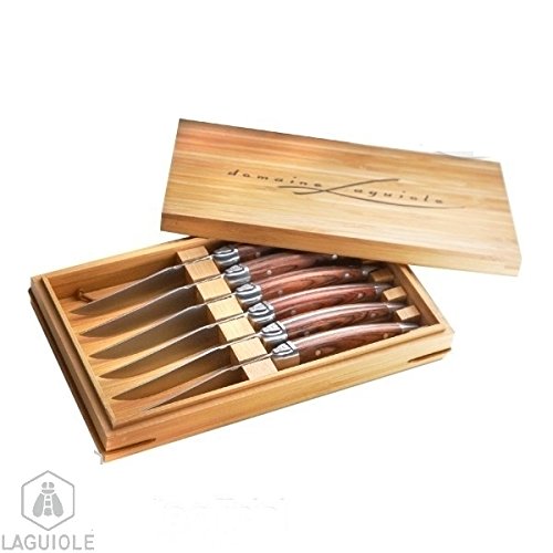 LAGUIOLE 6 Laguiole Luxus Designer-Messer mit Griffen aus exotischem Holz, für jeden Tag, geliefert in Holzschatulle - 2