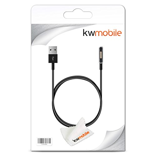 kwmobile USB Ladekabel für den Magnetladeanschluss des Sony Xperia Tablet Z2 /Xperia Z1 /Z1 Compact /Z2/Z3 in Silber Schwarz - 4