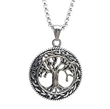 Celtic Tree of Life Necklace -Stainless Steel Tree of Life Pendant and Thick Box