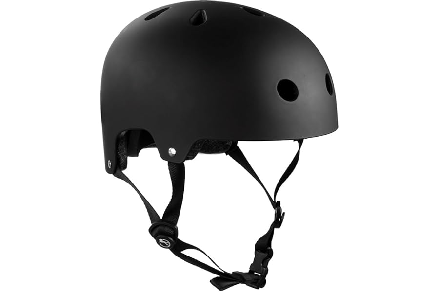 SFR Essentials Helmet | Easy-Fit Dual Sizing Padding Designed for Comfort and Protection | EPS Inner Core W High Impact ABS Outer Shell 11 Ventilation Holes For Roller Skating Skateboard Trick Scooter