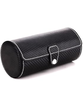 Blenheim London® Black 3 Slot Carbon Fiber Uhrenbox, Uhrrolle