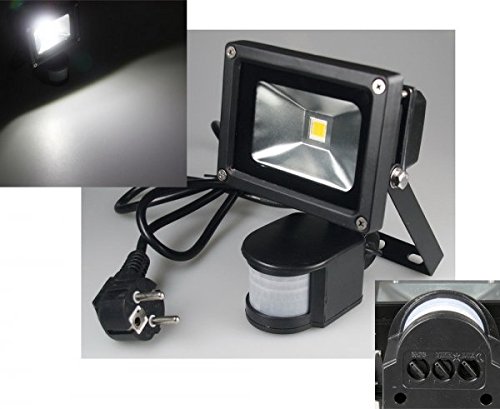 Preisvergleich Produktbild 10W LED Fluter mit Bewegungsmelder 1000lm, BLACK