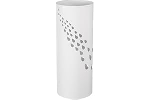 HERSIG - Paraguero Metálico - Paragueros Modernos y Decorativos - Paragueros Originales para Entrada, Recibidor, Oficina o Comercio | Paragüero de Diseño Elegante y Funcional - Diseño Lluvia - Blanco