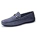 Produktbild Apragaz Penny Loafers Für Männer, Leichte Atmungsaktive Mode Leder Hochzeit Freizeitschuhe Metallknoten-Dekor-Rutschfeste Runde Kappe, Die Schuhe Fährt (Color : Grau, Größe : 44 EU)