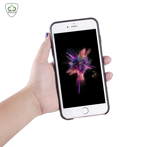 iPhone 6 Plus/iPhone 6S Plus Lederhülle Brieftasche , XGUO Dünne Leder Tasche mit Stand Halter Kreditkarten Steckplätze Für iPhone 6 Plus/iPhone 6S Plus optimale Einhandbedienung Hülle(Schwarz,iPhone 6 Plus/iPhone 6S Plus) - 3