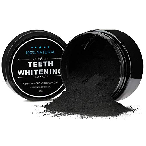 Wotek blanqueamiento dental, polvo de blanqueamiento de carbón activado natural, polvo de blanqueador dental de carbón activado, blanqueamiento de dientes 60g