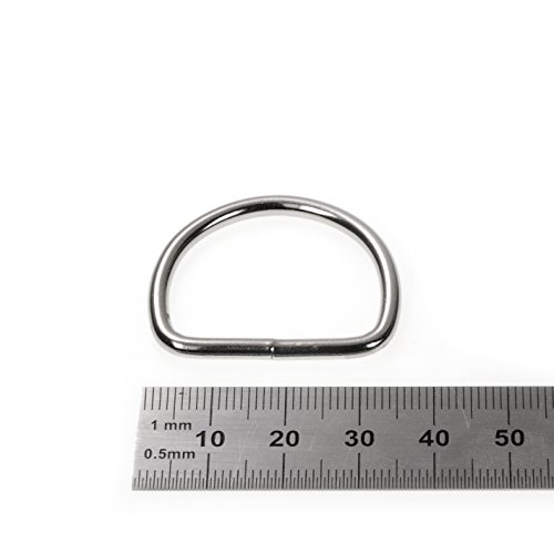 10er Set D Ring aus Edelstahl, Abmessungen 35mm x 28mm, Materialstärke 3mm, nichtrostend, Ideal in Verbindung mit Paracord 550 zu verarbeiten, geschweißter Stahl, Farbe Edelstahl silber, Marke Ganzoo - 3