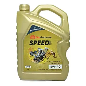 GoMechanic Speed 5W 40 API SN+ Advance Polar Technology High Performance Longer Protection Full Synthetic Engine Oil For All Passenger Cars, 4L