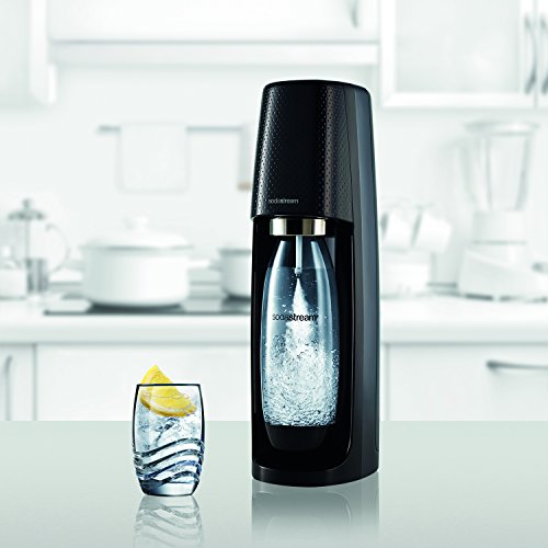 SodaStream Easy Wassersprudler zum Sprudeln von Leitungswasser, macht aus Leitungswasser Sprudelwasser – ohne schleppen. mit 1 Zylinder und 1L PET Flasche (BPA frei); Farbe: schwarz - 5