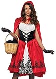 LEG AVENUE 85614 - Kostüm Set Klassische Rotkäppchen, Damen Fasching, L, Rot