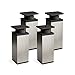 Produktbild Design-Möbelfüße, 4er Set, höhenverstellbar | Vierkant-Profil: 40 x 40 mm | Sossai® MFV1-IX150-4 | Farbe: Inox | Höhe: 150mm (+20mm) | Material: Aluminium | Hochwertige Holzschrauben inklusive