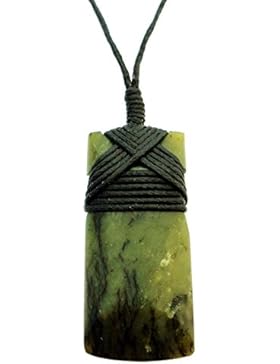 Maori Greenstone / Jade Pounamu Toki Kettenanhänger aus Neuseeland - Large