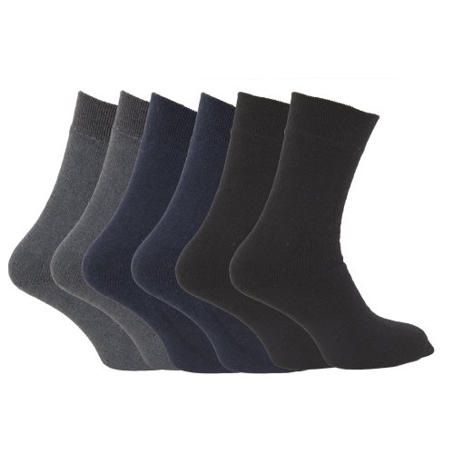 Floso - Chaussettes thermiques 1.9 tog (lot de 6 paires) - Homme (EUR 39-45) (Couleurs foncées assorties)