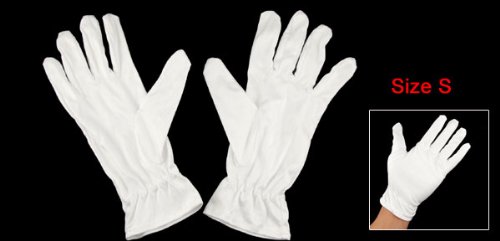 Weiß Mikrofaser Staub Proof Jewelry Silber Inspektion Arbeiten Handschuhe - 2