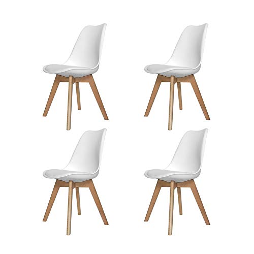 Ventamueblesonline Pack 4 SILLAS New Tower Wood Blanca