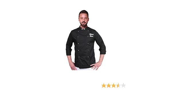 TCD Giacca Nera Casacca da Chef Cuoco Personalizzata con Ricamo Nome :  Amazon.it: Abbigliamento