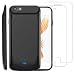 Produktbild PEMOTech Akku Hülle Kompatibel mit iPhone 6s Plus,Geschenk mit Zwei Gehärtetes Glas 5000mAh Ultra Dünn Externer Akku Case Ersatz Externe Batterie Eingebautem Akku Schutzhülle,Aufladung und Synchrone