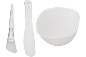 ‎FILFEEL Face Mask Mixing Tool Set, 3 Pieces with Face Mask Mixing Bowl, Silicone Brush and Spatula, DIY Face Mask Mixing Tool Set