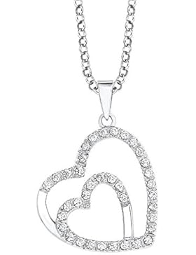 s.Oliver Jewel Damen Halskette 925 Sterling Silber Zirkonia   weiß 4837
