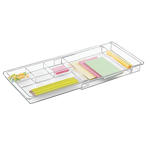 comprare on line mDesign organizer scrivania allungabile – portaoggetti per cancelleria e altro – organizer per scrivania da tavolo o da cassetto – larghezza massima 47 cm prezzo