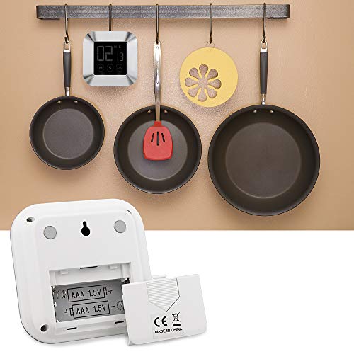 E-More Küchenuhr Timer, Touchscreen Digitaler Küchentimer, Kurzzeitmesser Küche Magnetischer Elektronischer Zeitschaltuhr und Stoppuhr Schallendem Alarm mit LCD Display - 6