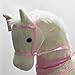 Pink Papaya Huge XXL Toy Horse Luna, Almost life-size gigantic toy elves horse as an alternative to normal rocking horses, With brush to comb the shining mane, Head height approx. 125 cm, Shoulder height approx. 90 cm, Colour: white/pink