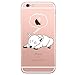 Produktbild iPhone6 6s Hülle Caler® Transparent Ultra Slim Tasche Etui Weich Flexibel Crystal Clear Premium TPU Silikon Bumper Schutzhülle interesting Design Smartphone Case Cover für iPhone 6 6S 4.7" (Hündchen)