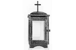 ‎FÜNDIG FÜNDIG Grablaterne Friedhofslaterne Höhe: 25cm Lampe perfekt für Grabkerzen in anthrazit Grabdeko Grabgestaltung Friedhofslampe