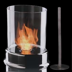 BRUBAKER dekorativer Edelstahl-Glas Kamin GLASS & FIRE Bio-Ethanol, als