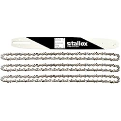 tallox 1 Espada y 3 Cadenas de Sierra 3/8" 1,3 mm 56 eslabones 40 cm Compatible con Oregon Dollmar Einhell Makita Black & Decker y Otras